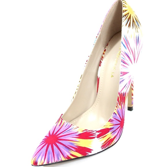 Pointy Toe Multi Colored Stiletto High Heel Pumps - Picture 2 of 4